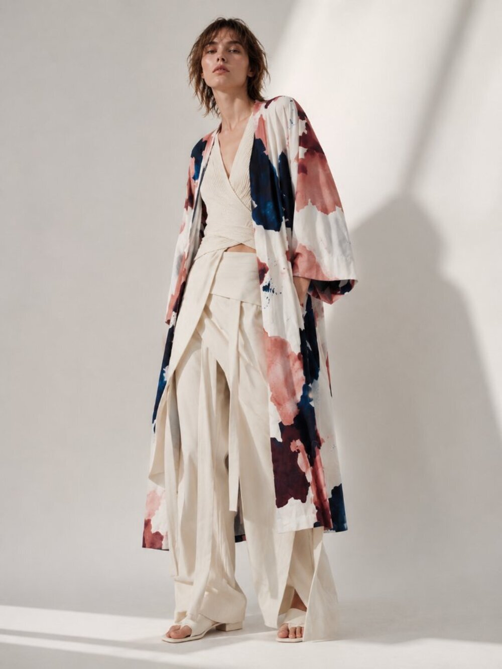 Samsøe Samsøe Alrik Watercolor Kimono Duster Avant Garde Scandinavian